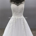 Elegant Vestido De Renda Lace Sleeveless Wedding Dress illusion Back A Line Bridal Gown